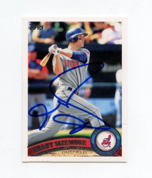 GRADY SIZEMORE SIGNED 2011 TOPPS BASEBALL CARD AUTO