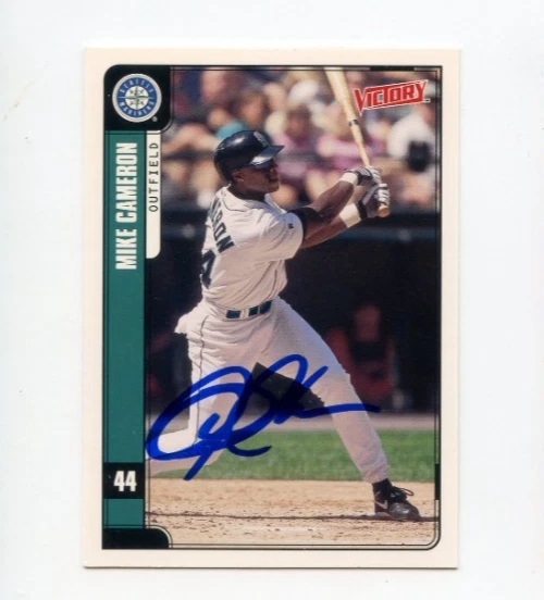 MIKE CAMERON SIGNED 2001 UPPER DECK VICTORY BASEBALL CARD AUTO