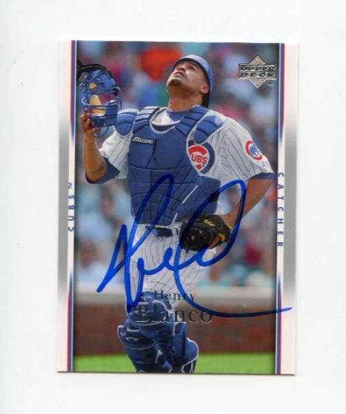 HENRY BLANCO SIGNED 2007 UPPER DECK BASEBALL CARD AUTO