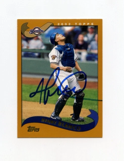 HENRY BLANCO SIGNED 2002 TOPPS BASEBALL CARD AUTO