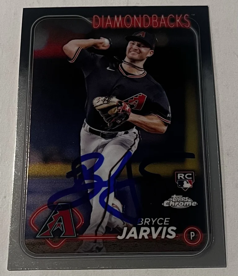 BRYCE JARVIS SIGNED 2024 TOPPS CHROME BASEBALL CARD AUTO