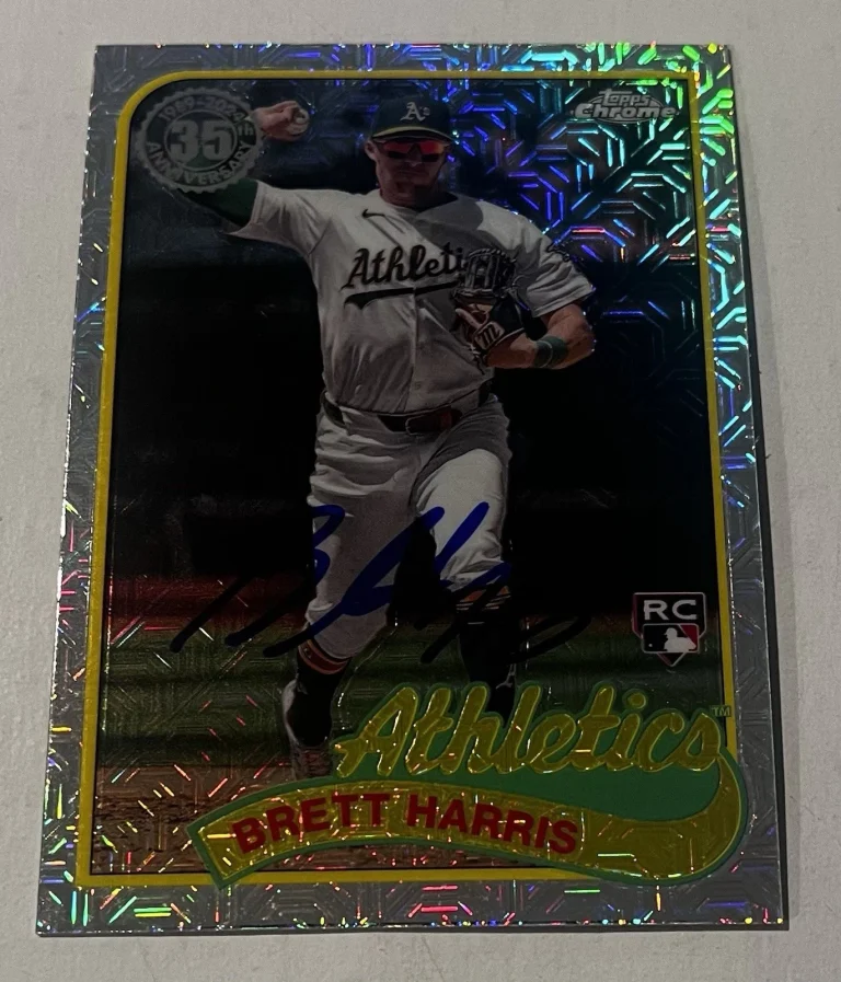 BRETT HARRIS SIGNED 2024 TOPPS CHROME 35 YEARS BASEBALL CARD AUTO