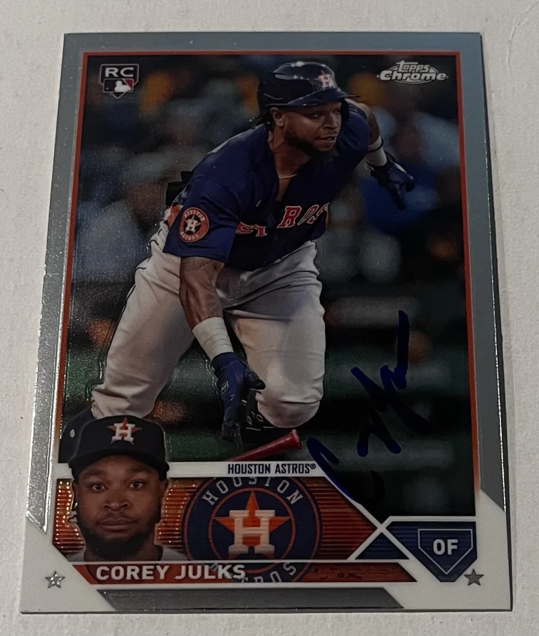 COREY JULKS SIGNED 2023 TOPPS CHROME BASEBALL CARD AUTO