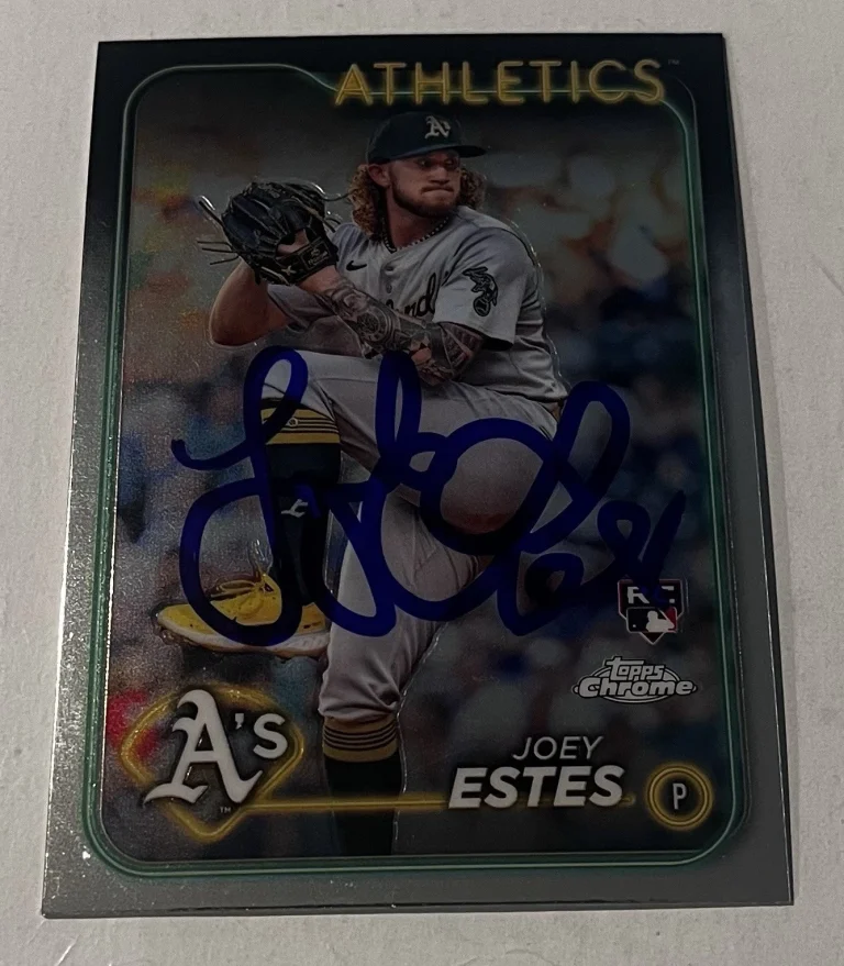 JOEY ESTES SIGNED 2024 TOPPS CHROME BASEBALL CARD AUTO