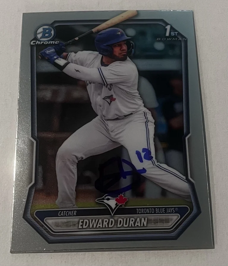 EDWARD DURAN SIGNED 2026 BOWMAN CHROME PROSPECT BASEBALL CARD AUTO