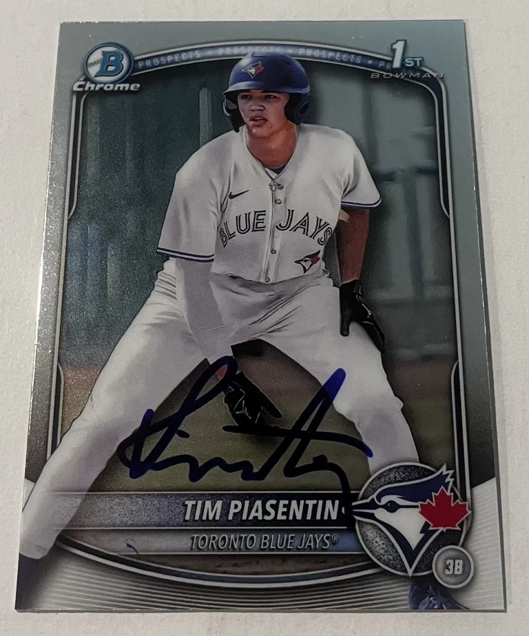 TIM PIASENTIN SIGNED 2025 BOWMAN CHROME DRAFT PROSPECT BASEBALL CARD AUTO