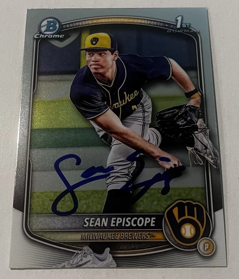 SEAN EPISCOPE SIGNED 2025 BOWMAN CHROME DRAFT PROSPECT BASEBALL CARD AUTO