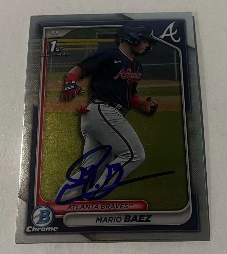 MARIO BAEZ SIGNED 2024 BOWMAN CHROME PROSPECT BASEBALL CARD AUTO