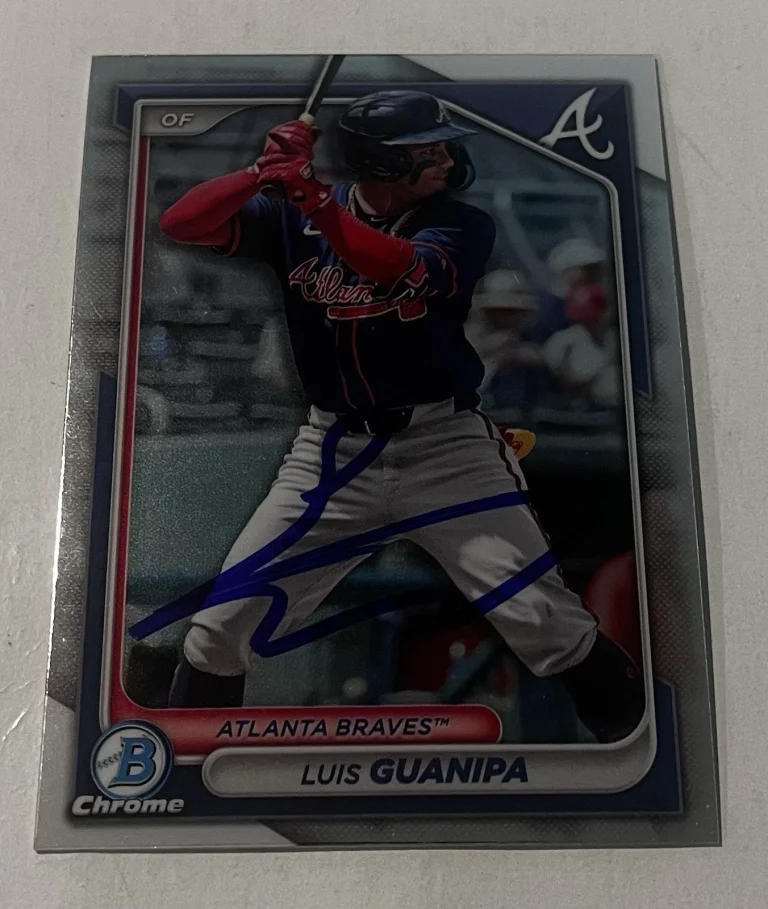 LUIS GUANIPA SIGNED 2024 BOWMAN CHROME PROSPECT BASEBALL CARD AUTO