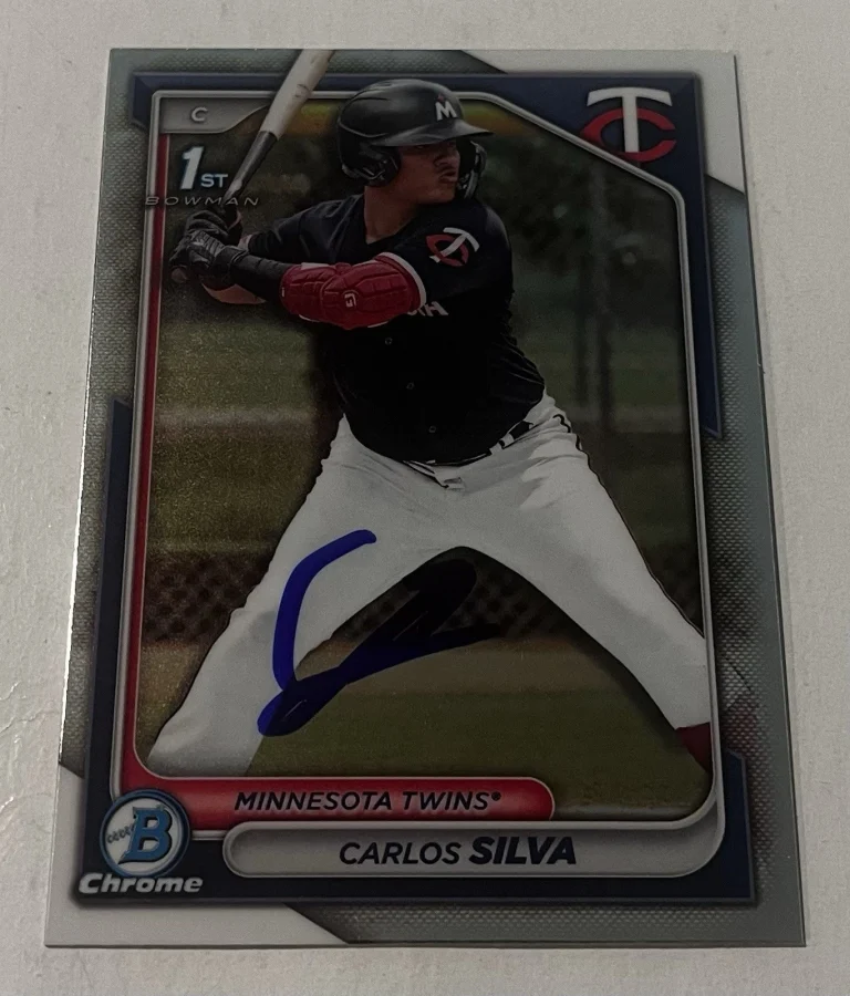 CARLOS SILVA SIGNED 2024 BOWMAN CHROME PROSPECT BASEBALL CARD AUTO