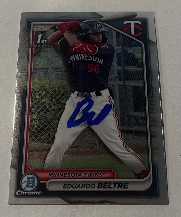 EDUARDO BELTRE SIGNED 2024 BOWMAN CHROME PROSPECT BASEBALL CARD AUTO