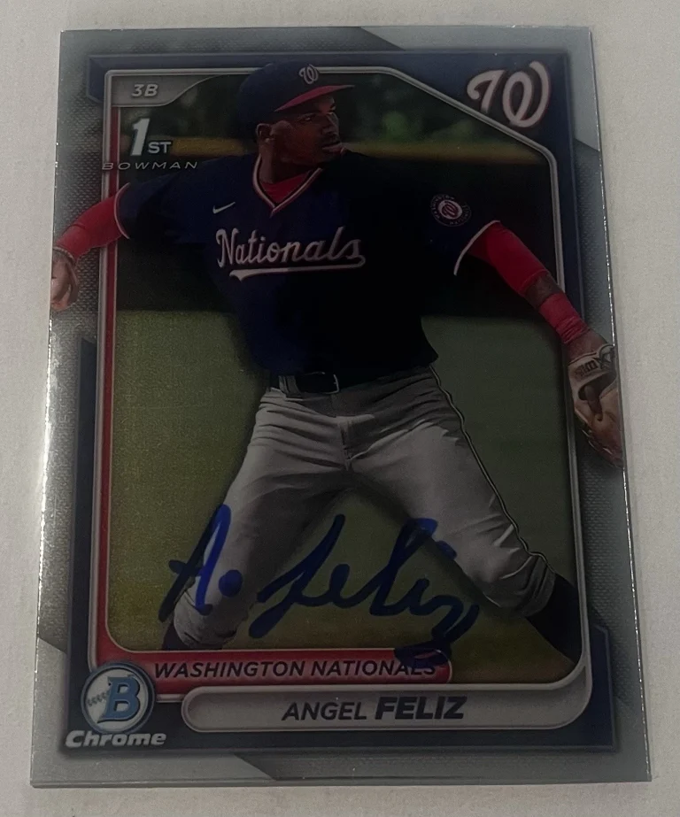 ANGEL FELIZ SIGNED 2024 BOWMAN CHROME PROSPECT BASEBALL CARD AUTO