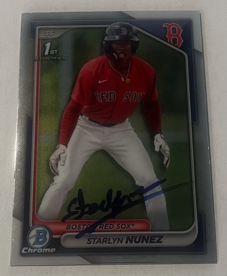 STARLYN NUNEZ SIGNED 2024 BOWMAN CHROME PROSPECT BASEBALL CARD AUTO