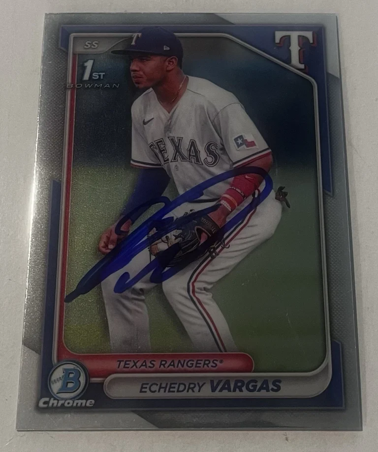 ECHEDRY VARGAS SIGNED 2024 BOWMAN CHROME PROSPECT BASEBALL CARD AUTO
