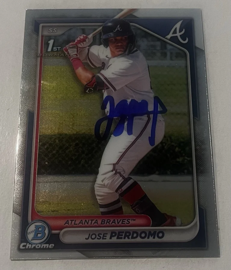 JOSE PERDOMO SIGNED 2024 BOWMAN CHROME PROSPECT BASEBALL CARD AUTO
