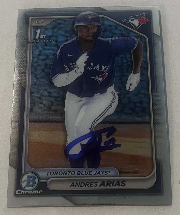 ANDRES ARIAS SIGNED 2024 BOWMAN CHROME PROSPECT BASEBALL CARD AUTO