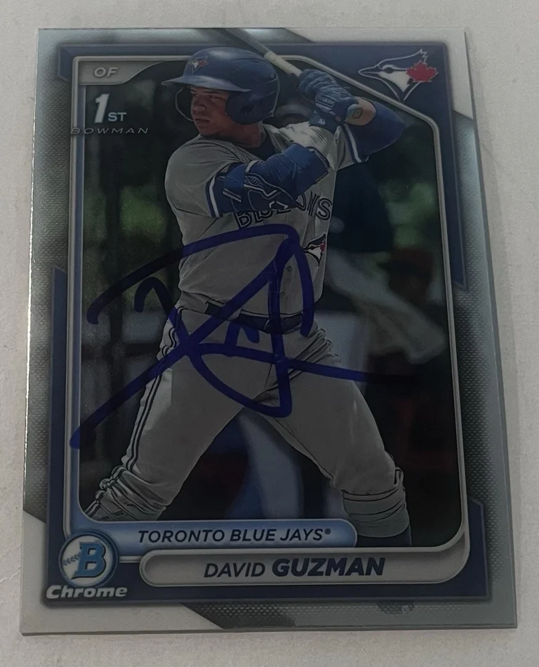 DAVID GUZMAN SIGNED 2024 BOWMAN CHROME PROSPECT BASEBALL CARD AUTO
