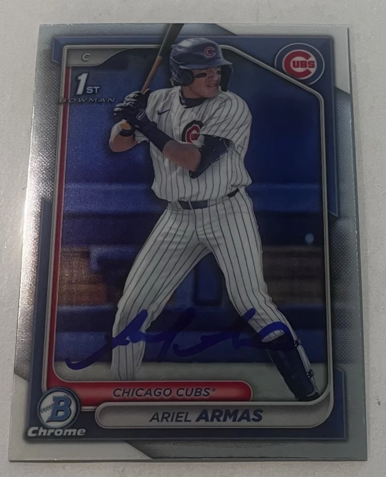 ARIEL ARMAS SIGNED 2024 BOWMAN DRAFT CHROME PROSPECT BASEBALL CARD AUTO