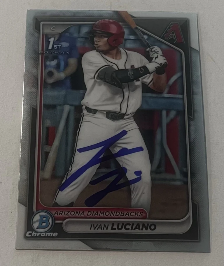 IVAN LUCIANO SIGNED 2024 BOWMAN DRAFT CHROME PROSPECT BASEBALL CARD AUTO