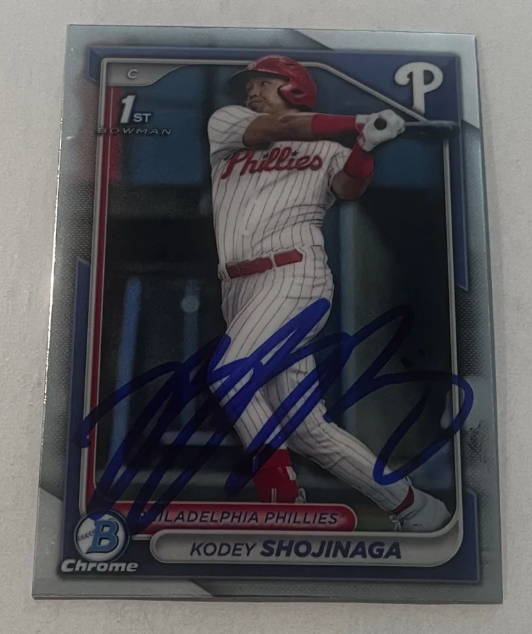 KODEY SHOJINAGA SIGNED 2024 BOWMAN DRAFT CHROME PROSPECT BASEBALL CARD AUTO