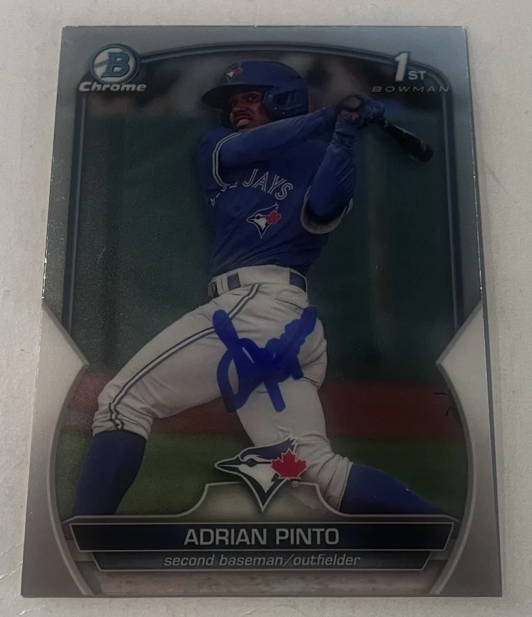 ADRIAN PINTO SIGNED 2023 BOWMAN CHROME PROSPECT BASEBALL CARD AUTO
