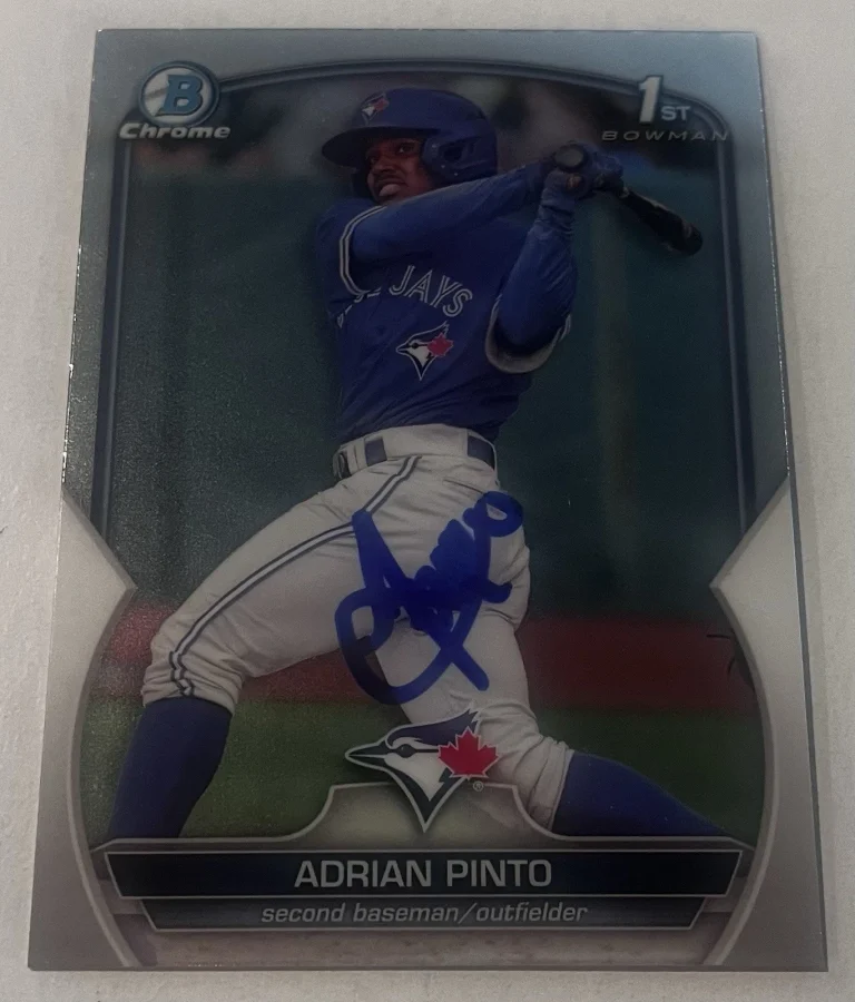 ADRIAN PINTO SIGNED 2023 BOWMAN CHROME PROSPECT BASEBALL CARD AUTO