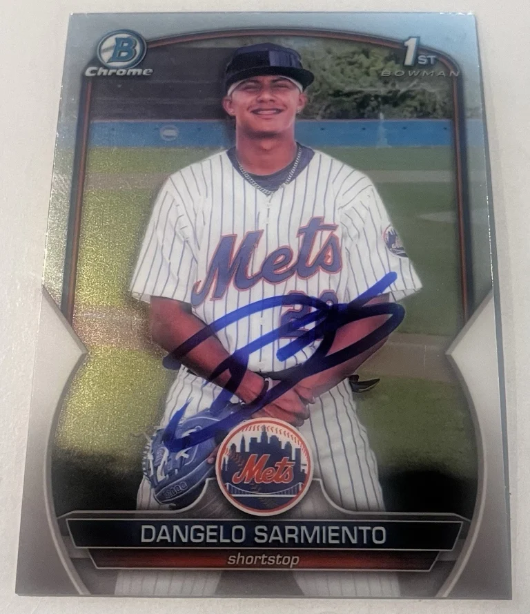 DANGELO SARMIENTO SIGNED 2023 BOWMAN CHROME PROSPECT BASEBALL CARD AUTO