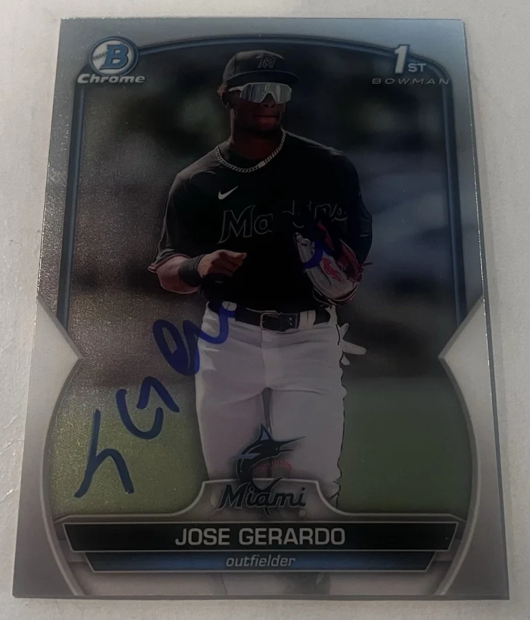 JOSE GERARDO SIGNED 2023 BOWMAN CHROME PROSPECT BASEBALL CARD AUTO