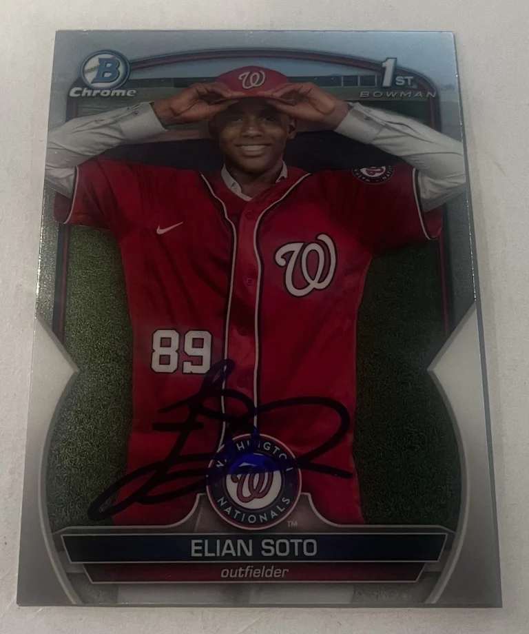 ELIAN SOTO SIGNED 2023 BOWMAN CHROME PROSPECT BASEBALL CARD AUTO