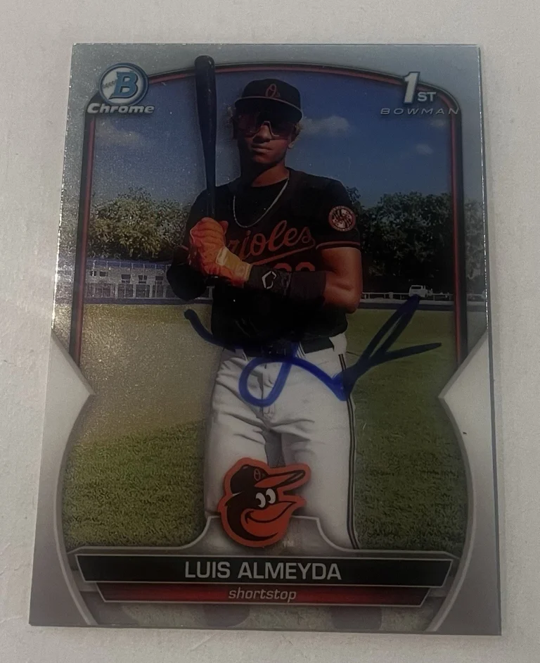 LUIS ALMEYDA SIGNED 2023 BOWMAN CHROME PROSPECT BASEBALL CARD AUTO