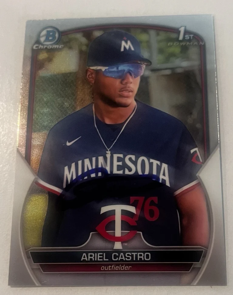 ARIEL CASTRO SIGNED 2023 BOWMAN CHROME PROSPECT BASEBALL CARD AUTO