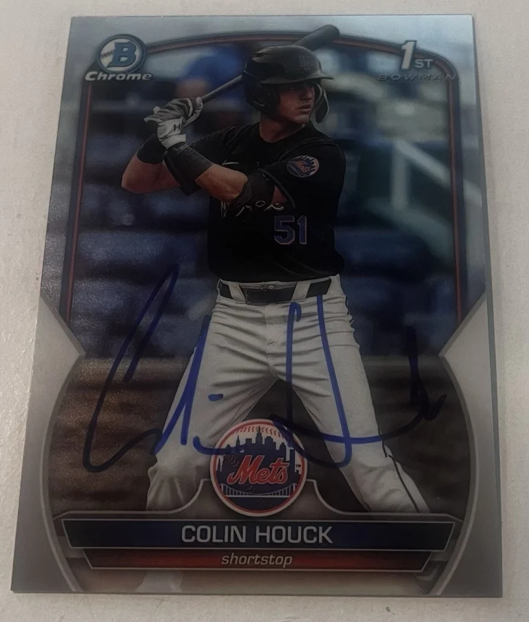 COLIN HOUCK SIGNED 2023 BOWMAN CHROME DRAFT PROSPECT BASEBALL CARD AUTO