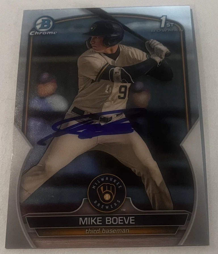 MIKE BOEVE SIGNED 2023 BOWMAN CHROME DRAFT PROSPECT BASEBALL CARD AUTO