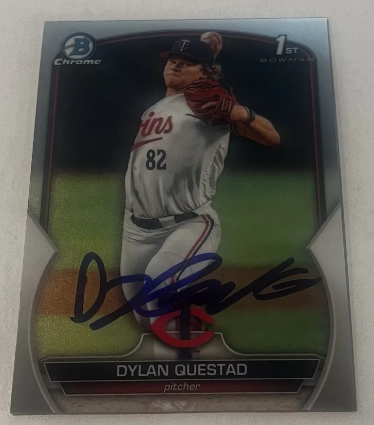 DYLAN QUESTAD SIGNED 2023 BOWMAN CHROME DRAFT PROSPECT BASEBALL CARD AUTO