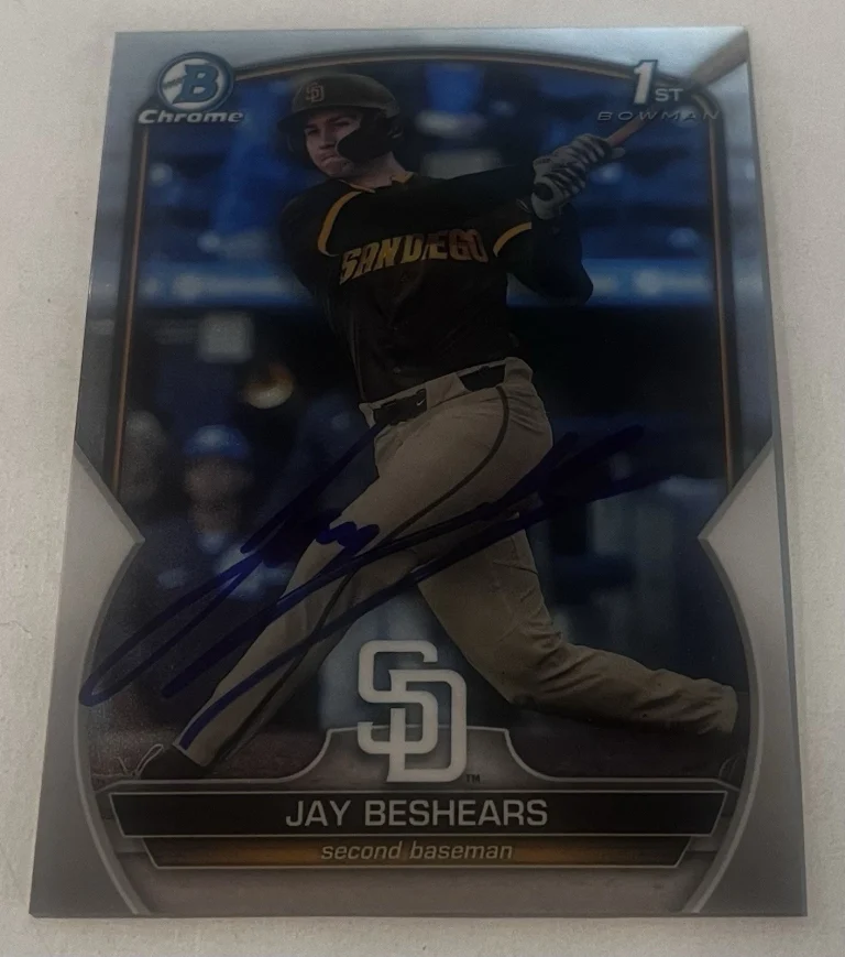 JAY BESHEARS SIGNED 2023 BOWMAN CHROME DRAFT PROSPECT BASEBALL CARD AUTO