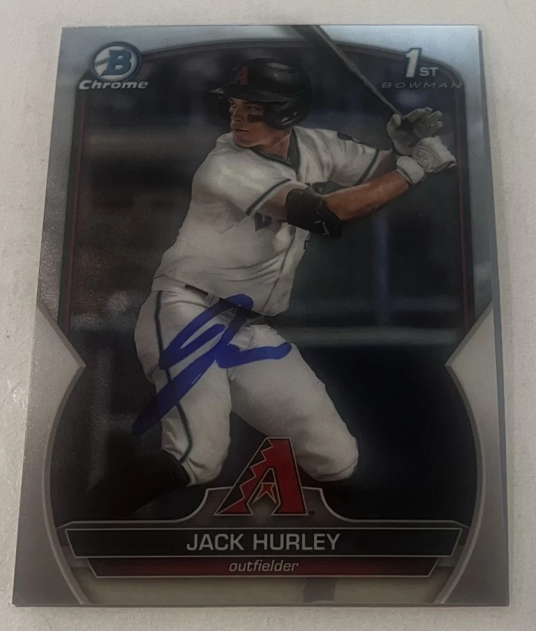 JACK HURLEY SIGNED 2023 BOWMAN CHROME DRAFT PROSPECT BASEBALL CARD AUTO