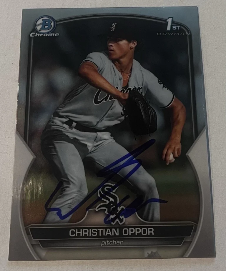 CHRISTIAN OPPOR SIGNED 2023 BOWMAN CHROME DRAFT PROSPECT BASEBALL CARD AUTO