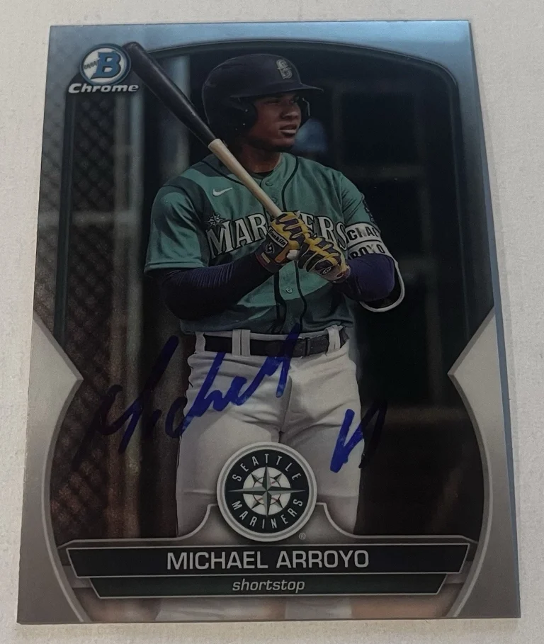 MICHAEL ARROYO SIGNED 2023 BOWMAN CHROME DRAFT PROSPECT BASEBALL CARD AUTO