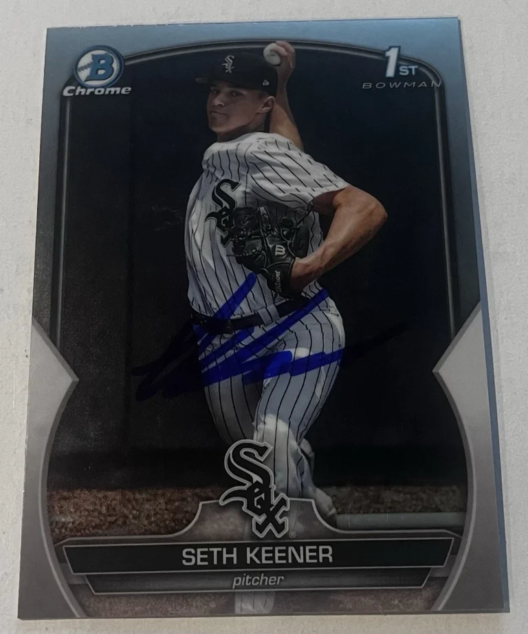 SETH KEENER SIGNED 2023 BOWMAN CHROME DRAFT PROSPECT BASEBALL CARD AUTO