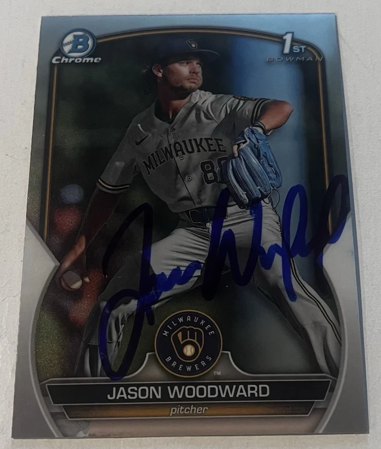 JASON WOODWARD SIGNED 2023 BOWMAN CHROME DRAFT PROSPECT BASEBALL CARD AUTO