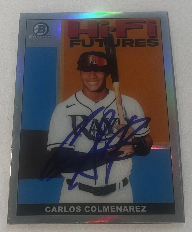 CARLOS COLMENAREZ SIGNED 2022 BOWMAN CHROME HI-FI FUTURES CARD AUTO