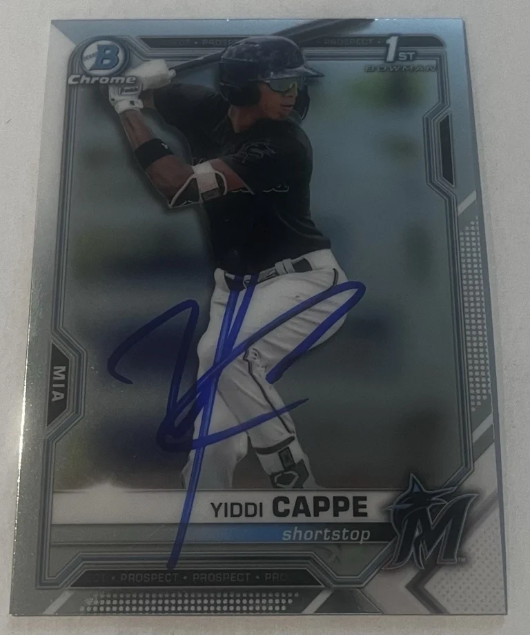 YIDDI CAPPE SIGNED 2021 BOWMAN CHROME PROSPECT CARD AUTO