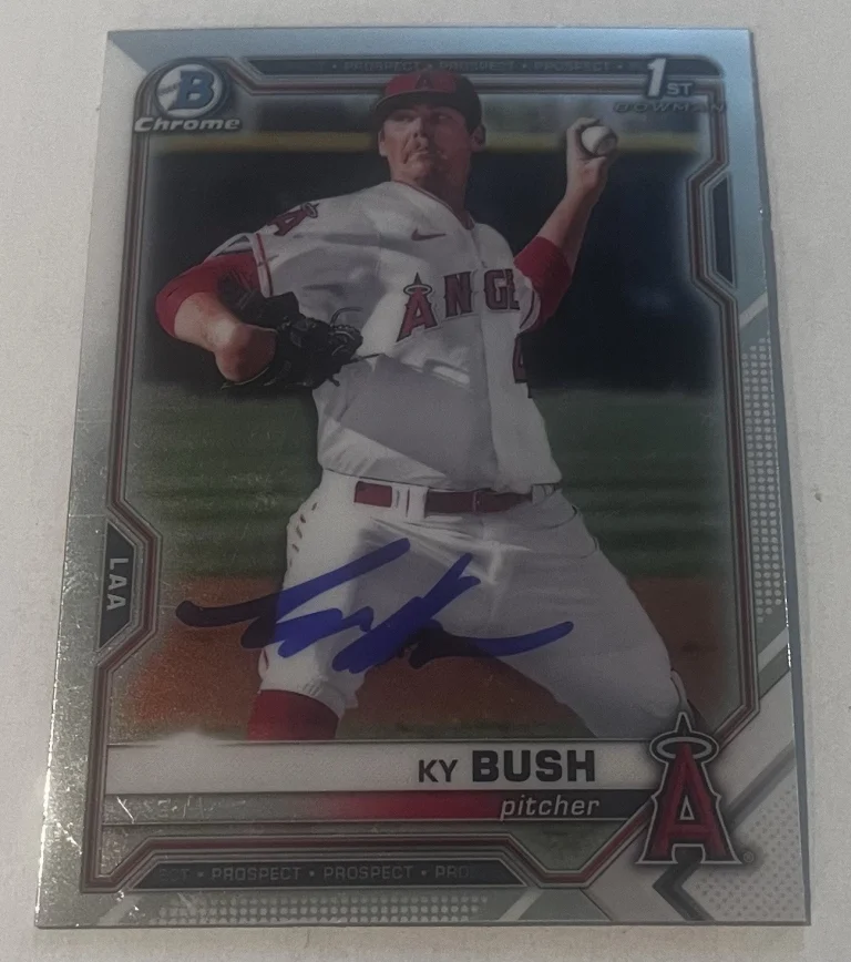 KY BUSH SIGNED 2021 BOWMAN DRAFT CHROME PROSPECT CARD AUTO