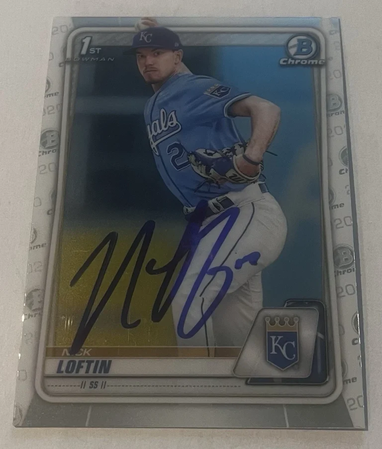 NICK LOFTIN SIGNED 2020 BOWMAN DRAFT CHROME PROSPECT CARD AUTO