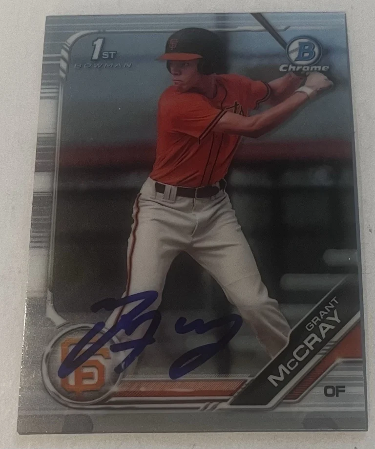 GRANT MCCRAY SIGNED 2019 BOWMAN DRAFT CHROME PROSPECT CARD AUTO