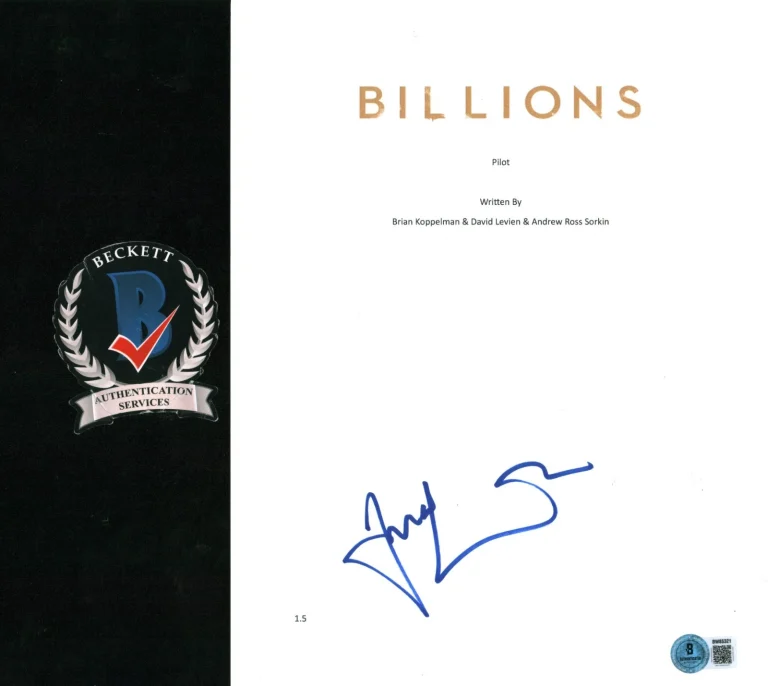Damian Lewis Signed Autograph Billions Pilot Script Screenplay Bobby Axelrod BAS