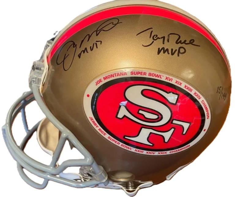 Jerry Rice Joe Montana Dual Signed PROLINE FS 49ers Helmet Upper Deck UDA