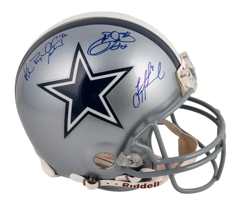 Emmitt Smith Troy Aikman Michael Irvin Signed FS Proline Cowboys Helmet Steiner