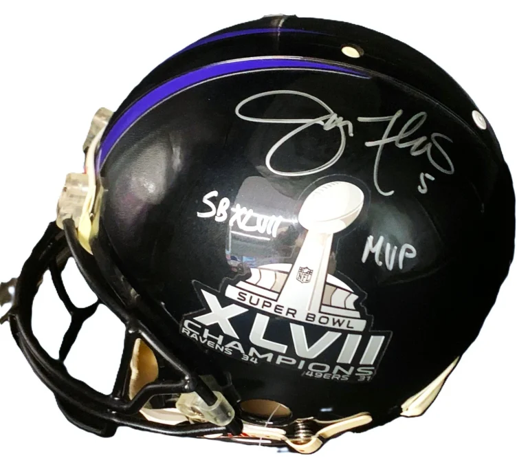 Joe Flacco Signed Ravens Full Size PROLINE Helmet SB XLVII MVP Beckett BAS
