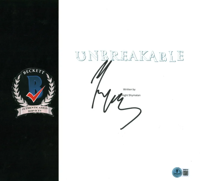 M Night Shyamalan Signed Autograph Unbreakable Full Movie Script BAS COA